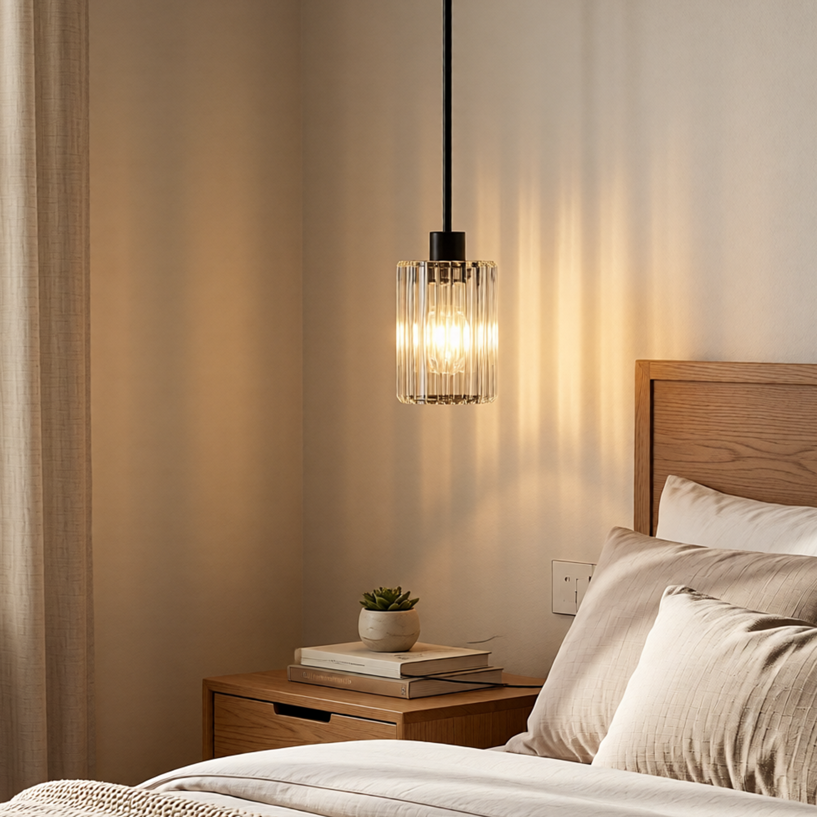 Modern Crystal Pendant Light Mini Chandelier Hanging Lamp Black CL-SCL