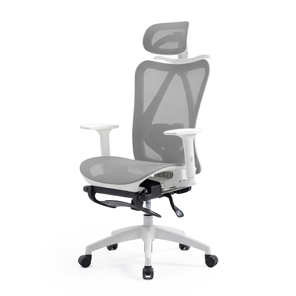 Ergonomic Office Chair Mesh Seat Adjustable Headrest Lumbar Support Recliner Footrest