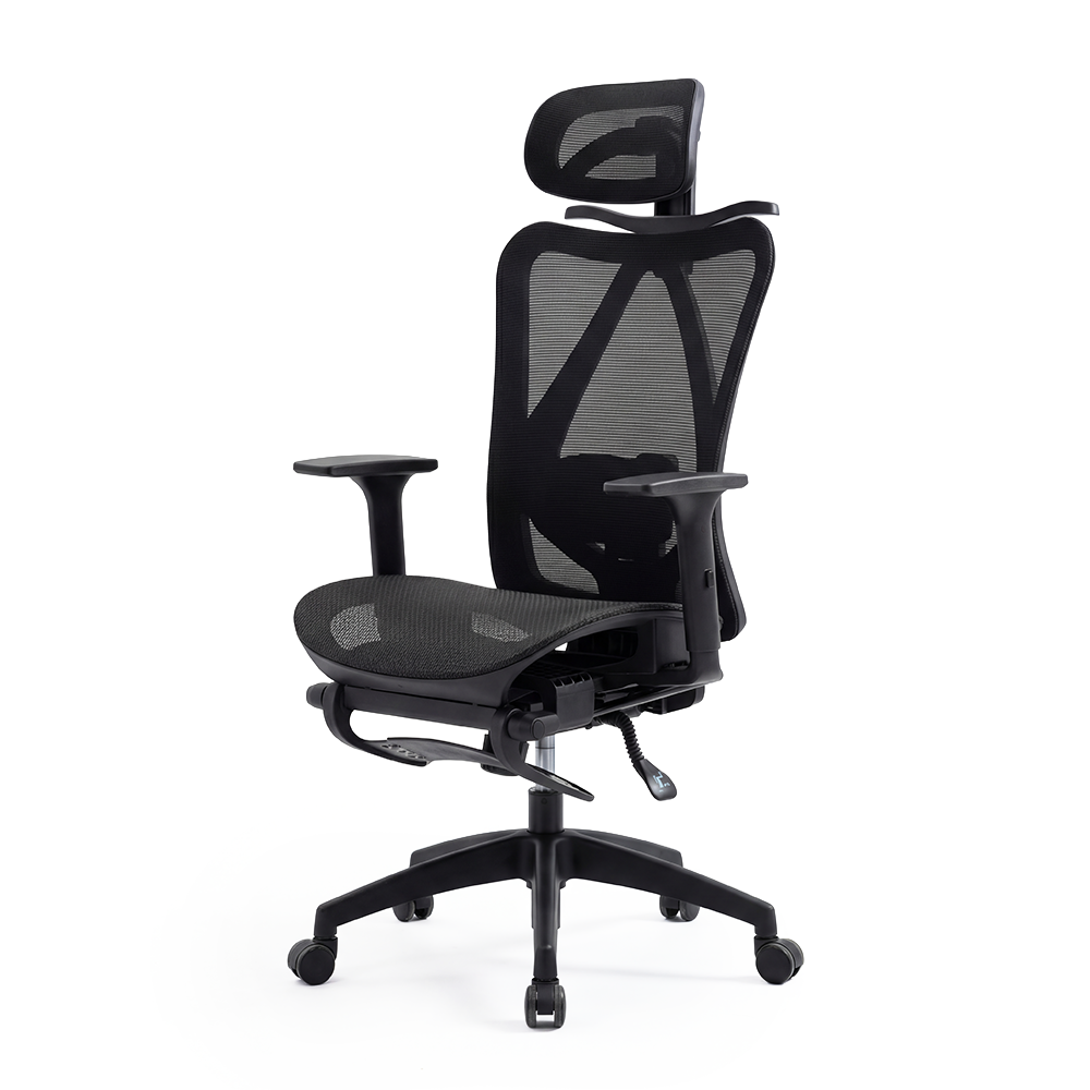 Ergonomic Office Chair Mesh Seat Adjustable Headrest Lumbar Support Recliner Footrest