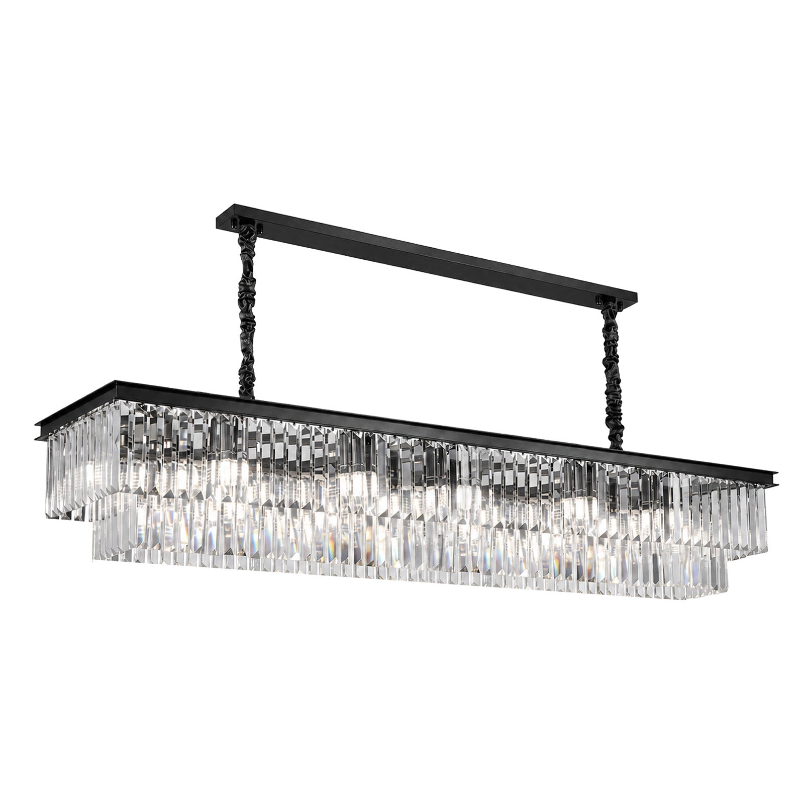 Luxury Crystal Strip Chandelier Gold Ceiling Light Lamp LED CL-CSCB