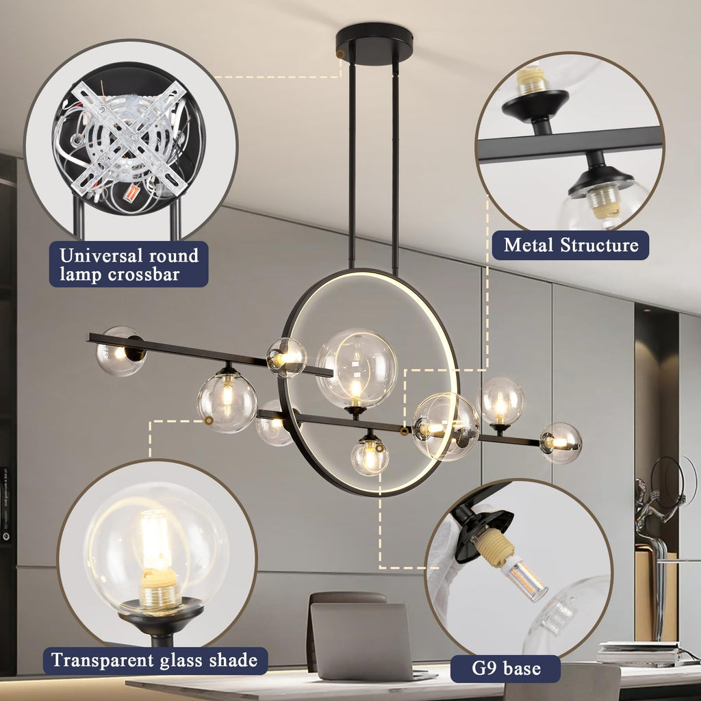  10-Light LED Glass Globe Sputnik Chandelier by USOR - Australian Chandelier Store