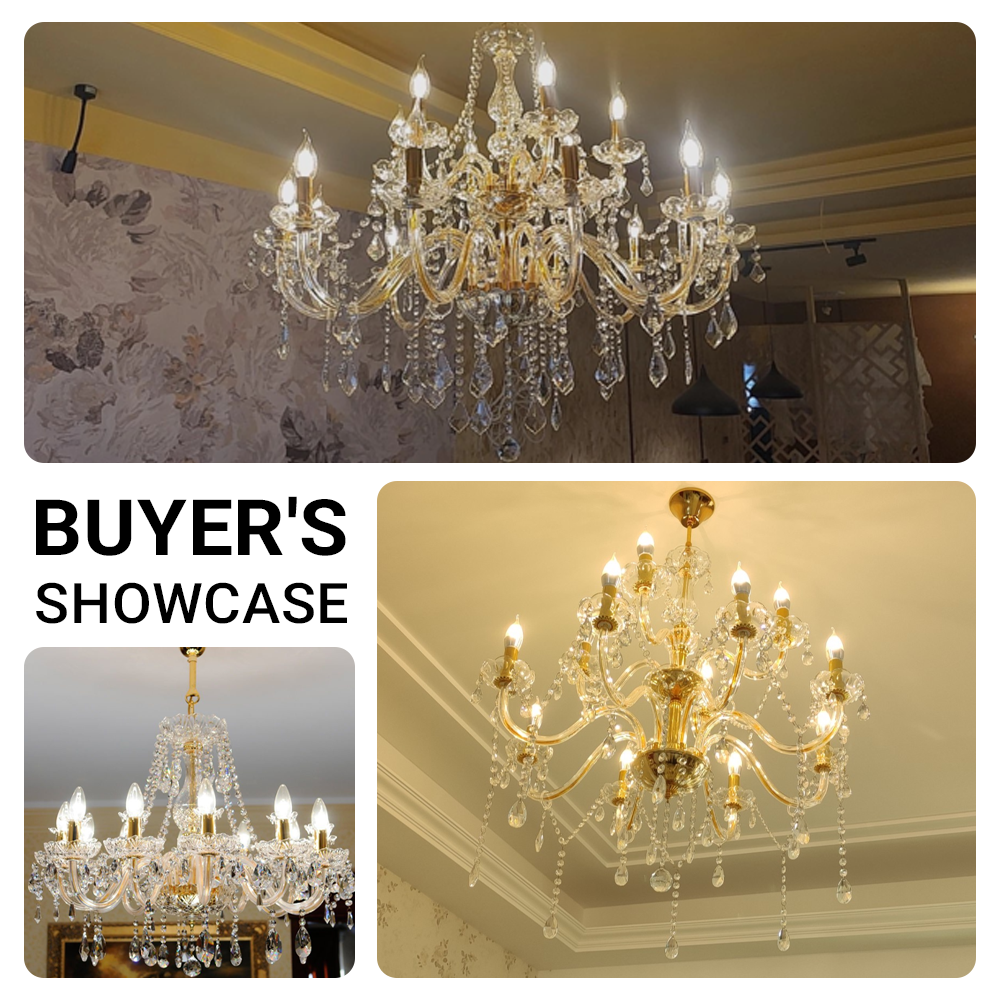 18 Lights Crystal Chandelier Large Ceiling Pendant Light CL-NCC18