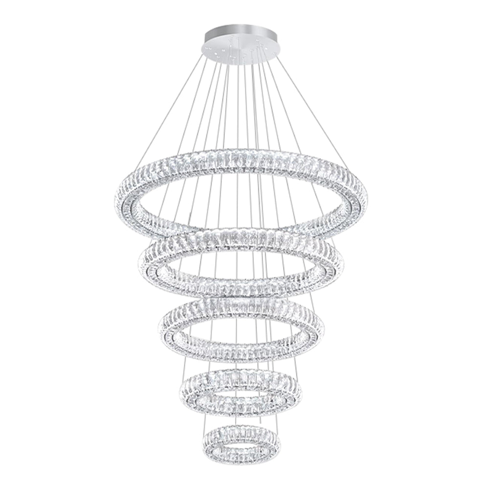 Modern 5 Rings Crystal Chandelier by USOR - Australian Chandelier Store