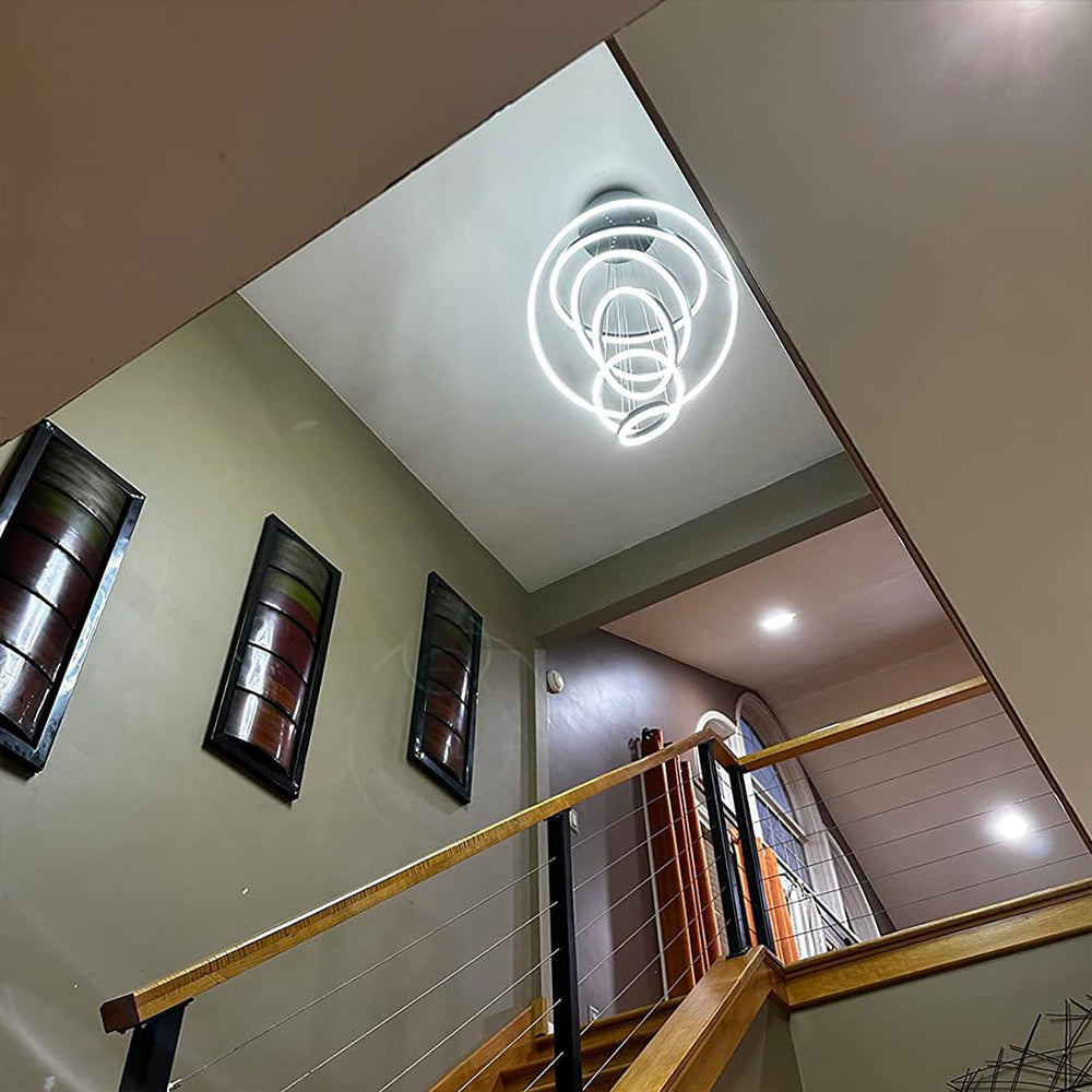 Modern Black&White 5/6 Rings Chandelier by USOR - Australian Chandelier Store