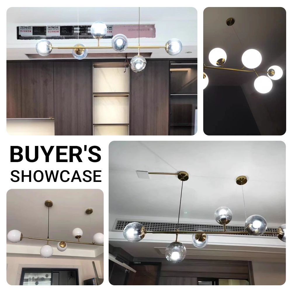 Modern Sputnik Chandelier 6-Light 125cm White Cover Ceiling CL-SPC6