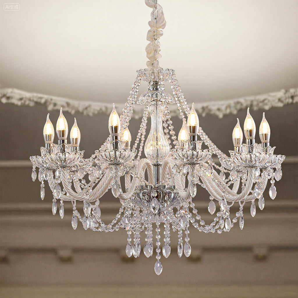 10 Lights Crystal Chandelier Large Ceiling Pendant Light CL-WCC10