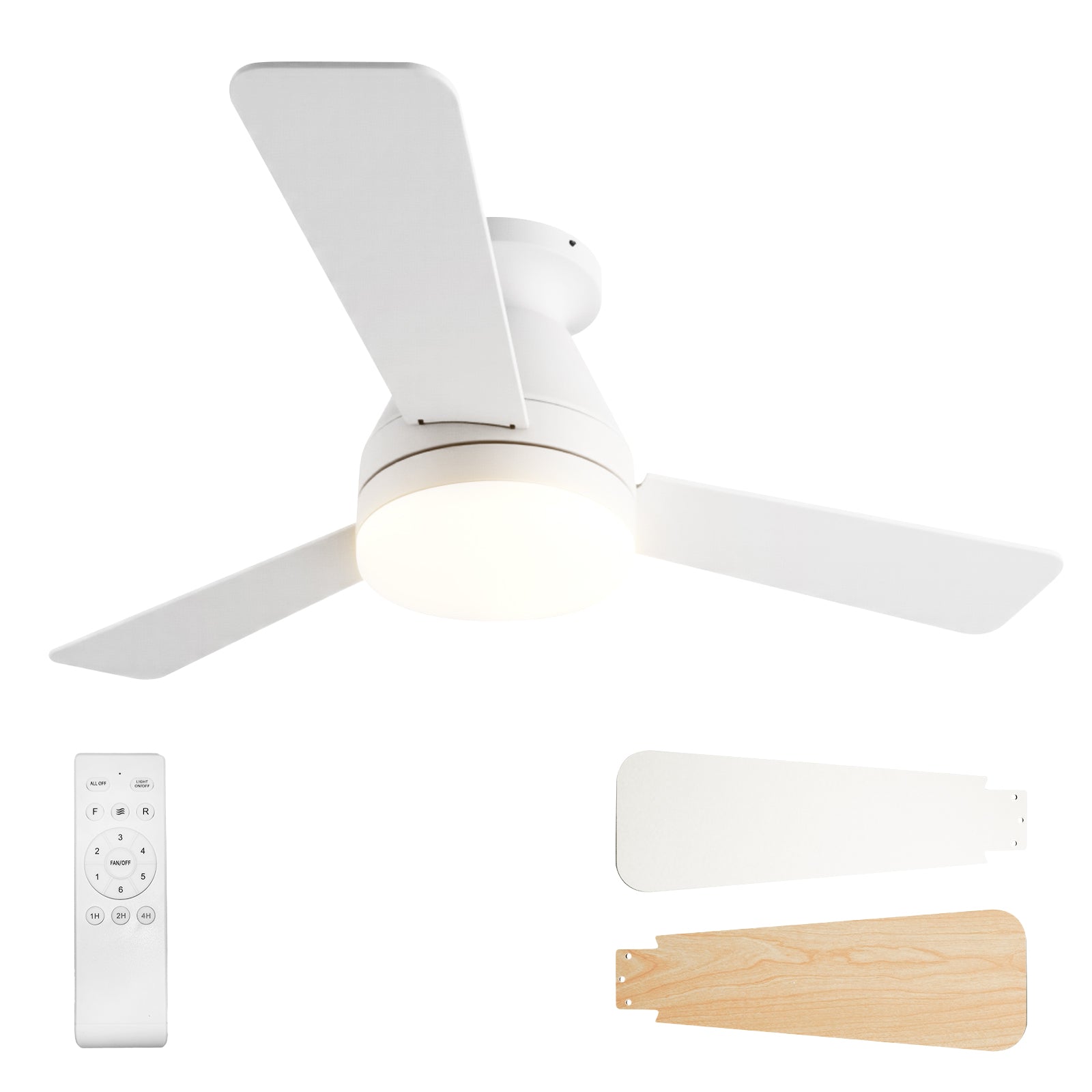 36/42" Low Profile Ceiling Fan with Light-White by USOR - Australian Ceiling Fan Store