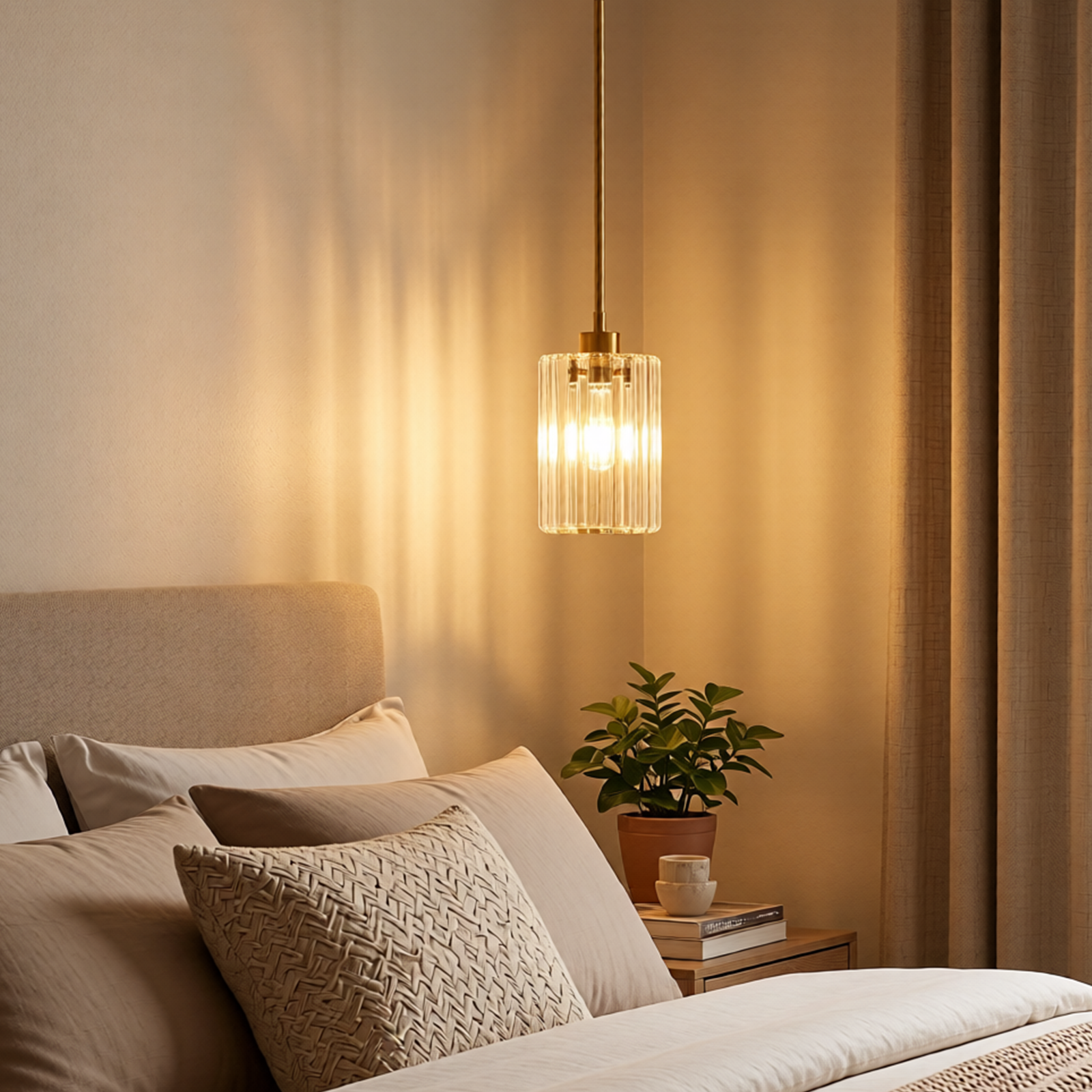 Modern Crystal Pendant Light Mini Chandelier Hanging Lamp Gold CL-SCL
