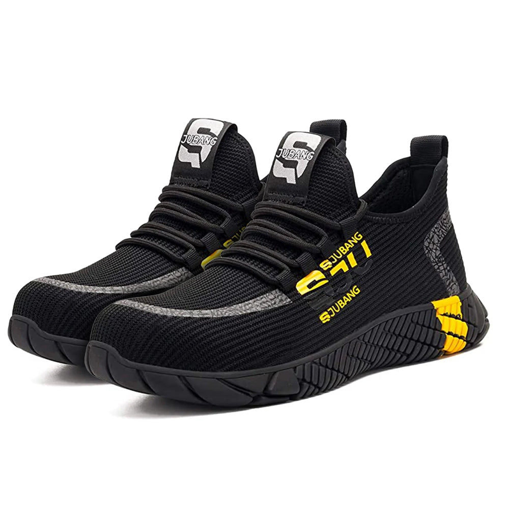 Work Boots Safety Shoes Heavy Duty Black & Yellow