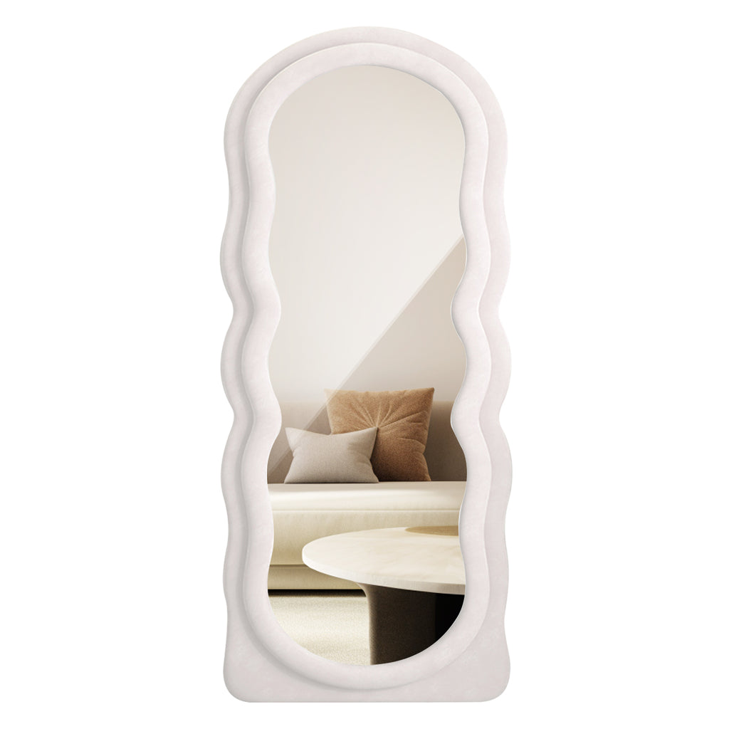 160x60cm Elegance Curvy Full Length Mirror White Floor Mirror Squiggle Full Body