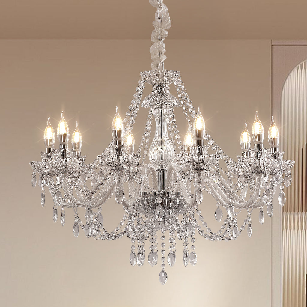 10 Lights Crystal Chandelier Large Ceiling Pendant Light CL-WCC10