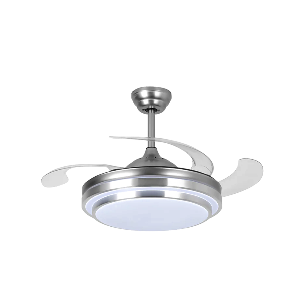 Silver Ceiling Fan with Light 42'' Fan with Remote Control CF-4201