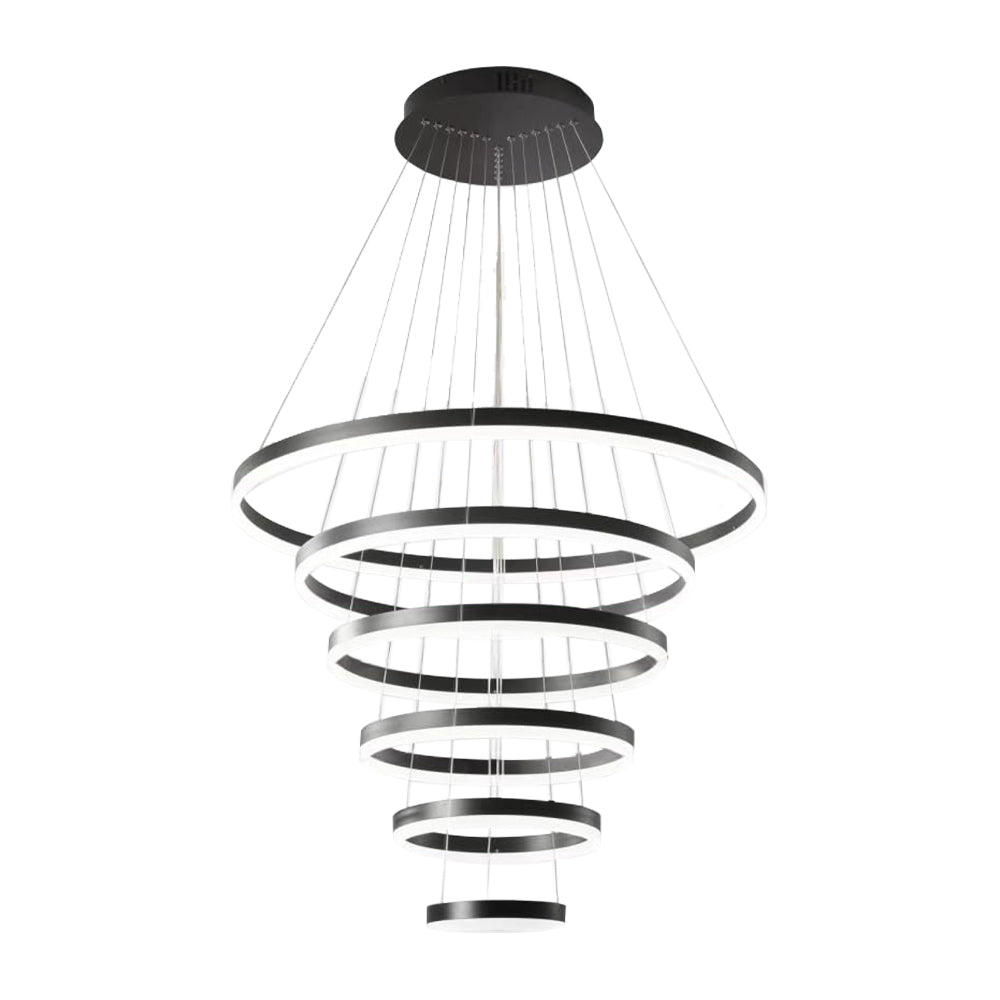 Modern Black&White 5/6 Rings Chandelier by USOR - Australian Chandelier Store