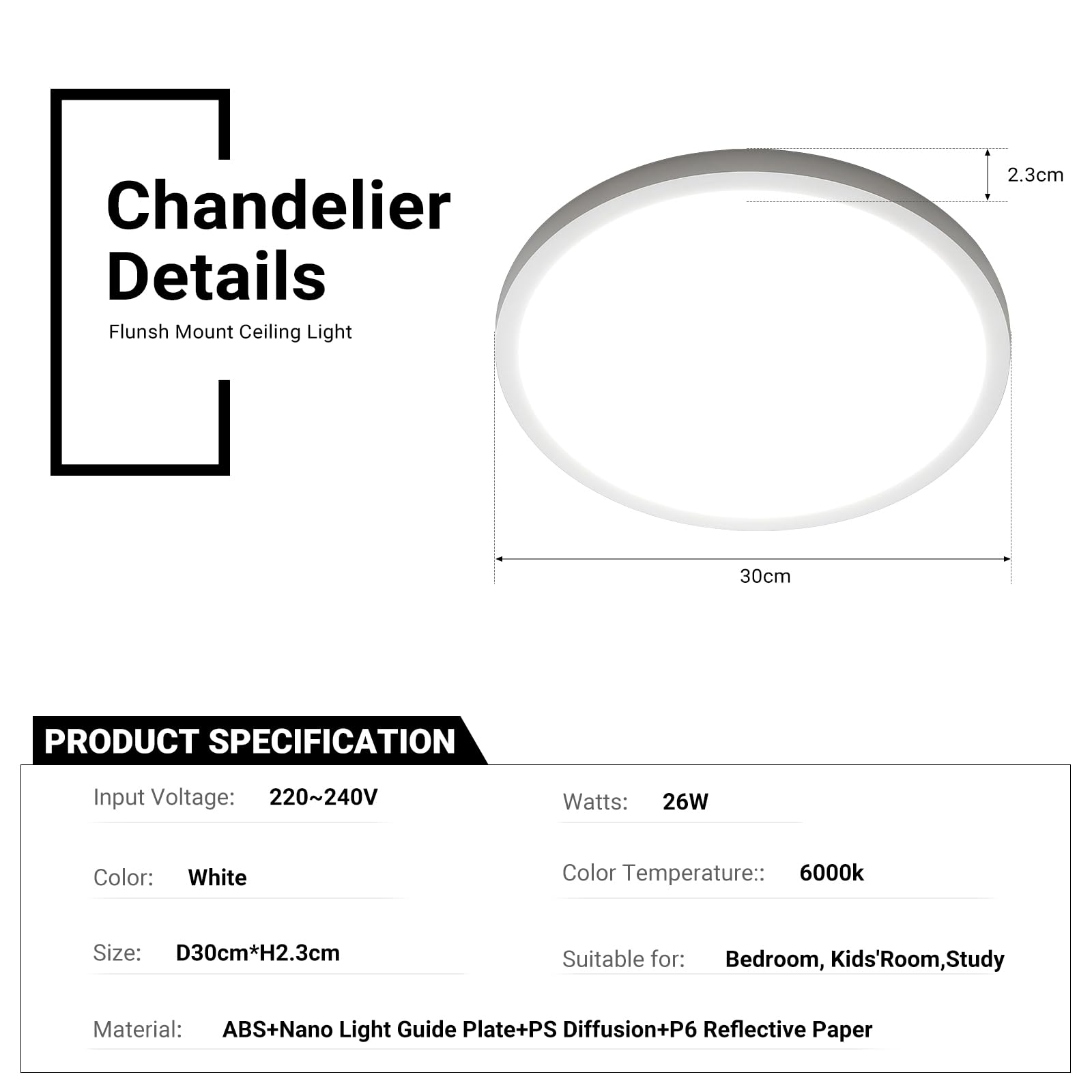 LED Ceiling Down Light Round 26/36W by USOR - Australian Chandelier Store