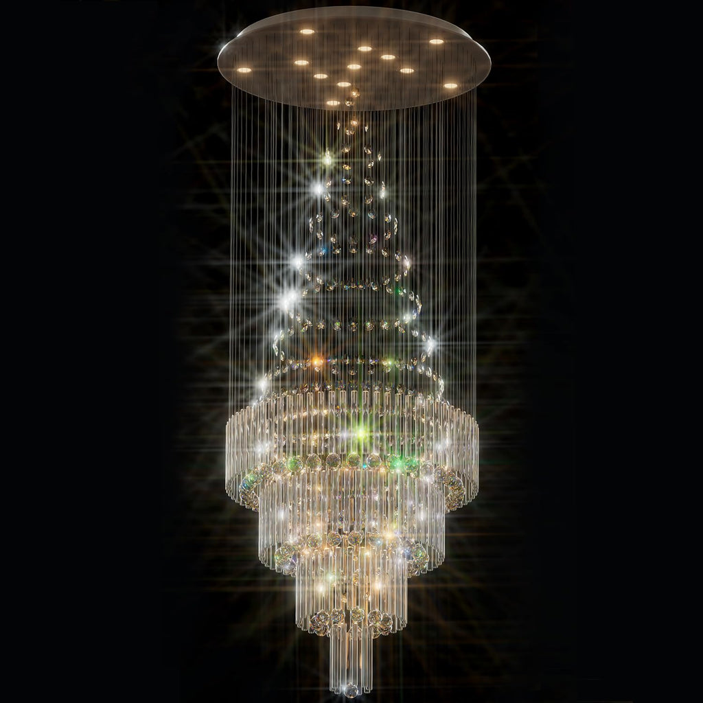 High Ceiling Crystal Raindrop Chandelier by USOR - Australian Chandelier Store