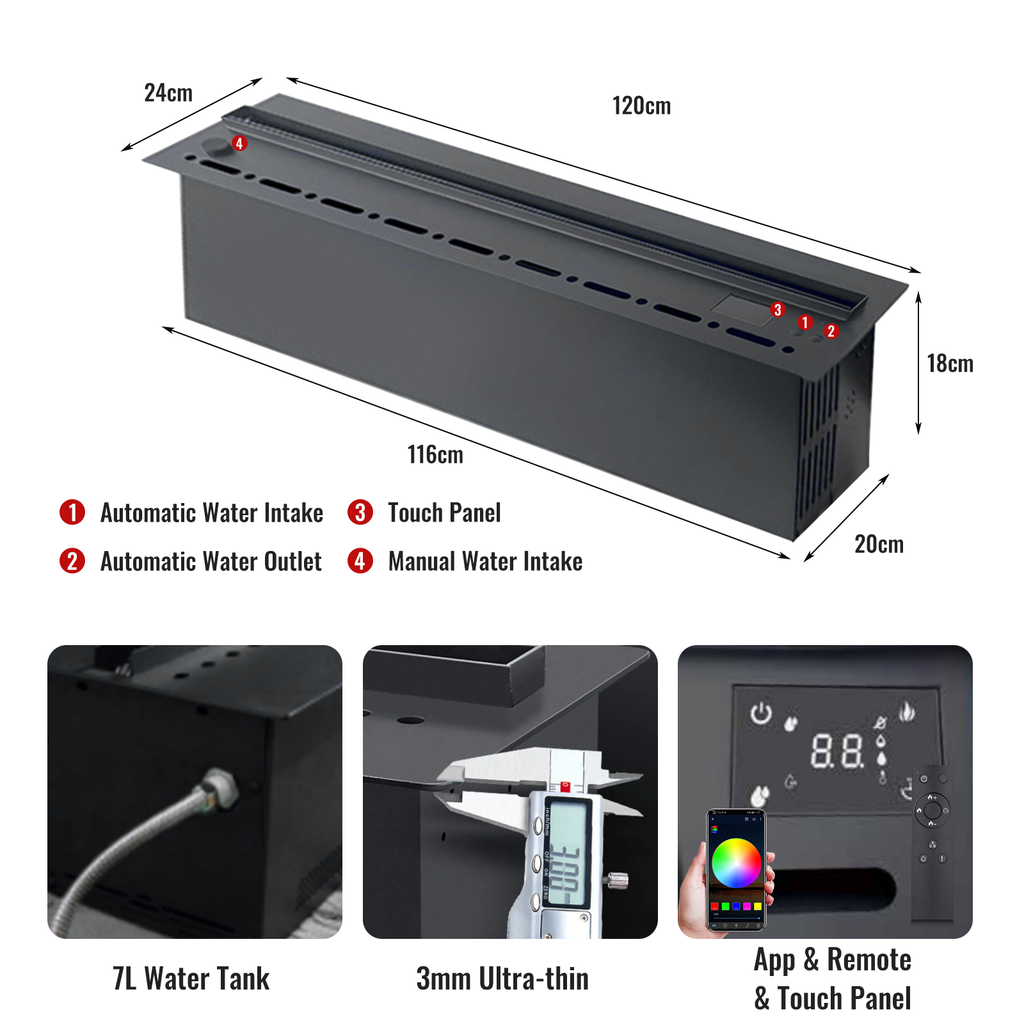 Electric Steam Fireplace by USOR - Australian Furniture & Homeware Store