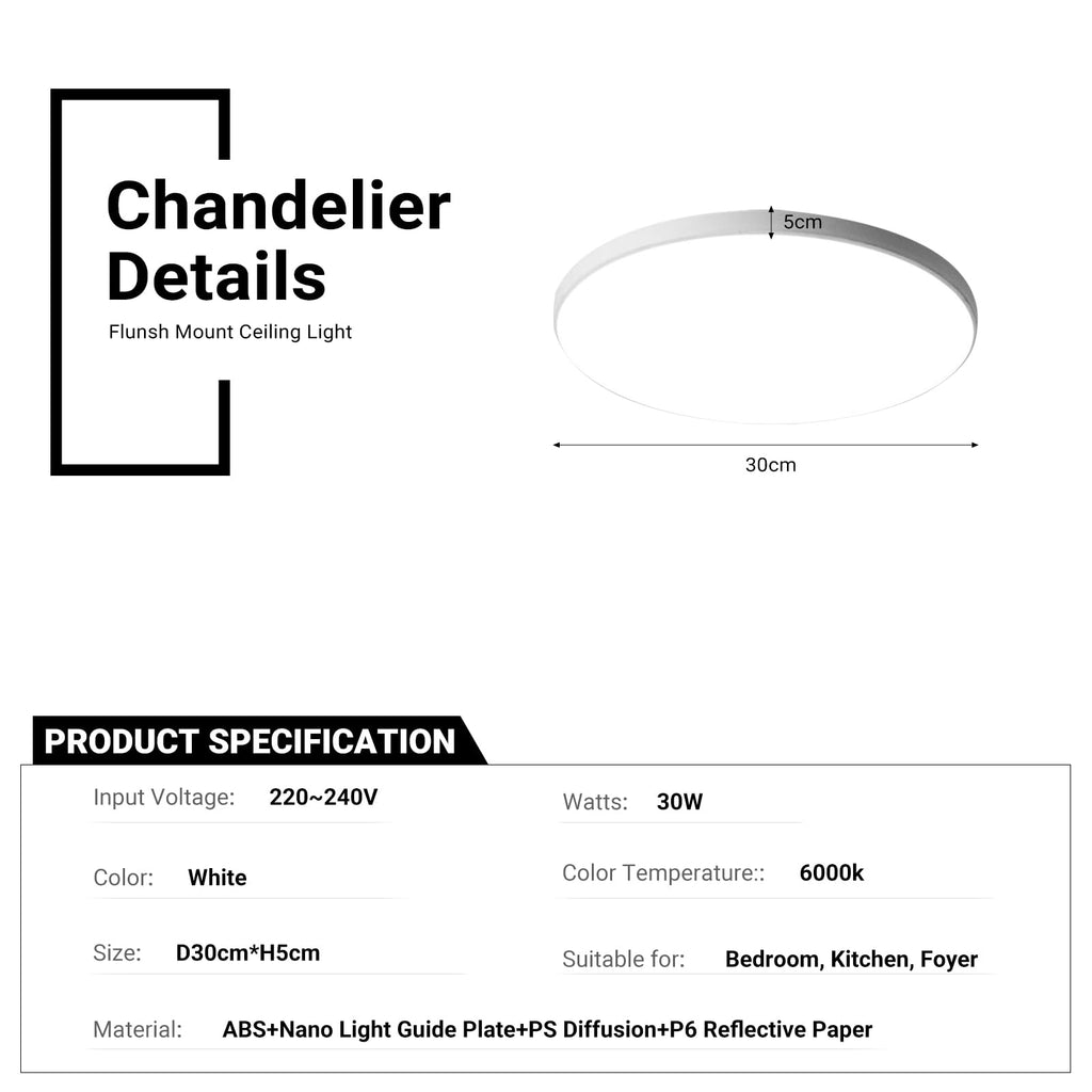 LED Ceiling Down Light Round 24/30W by USOR - Australian Chandelier Store