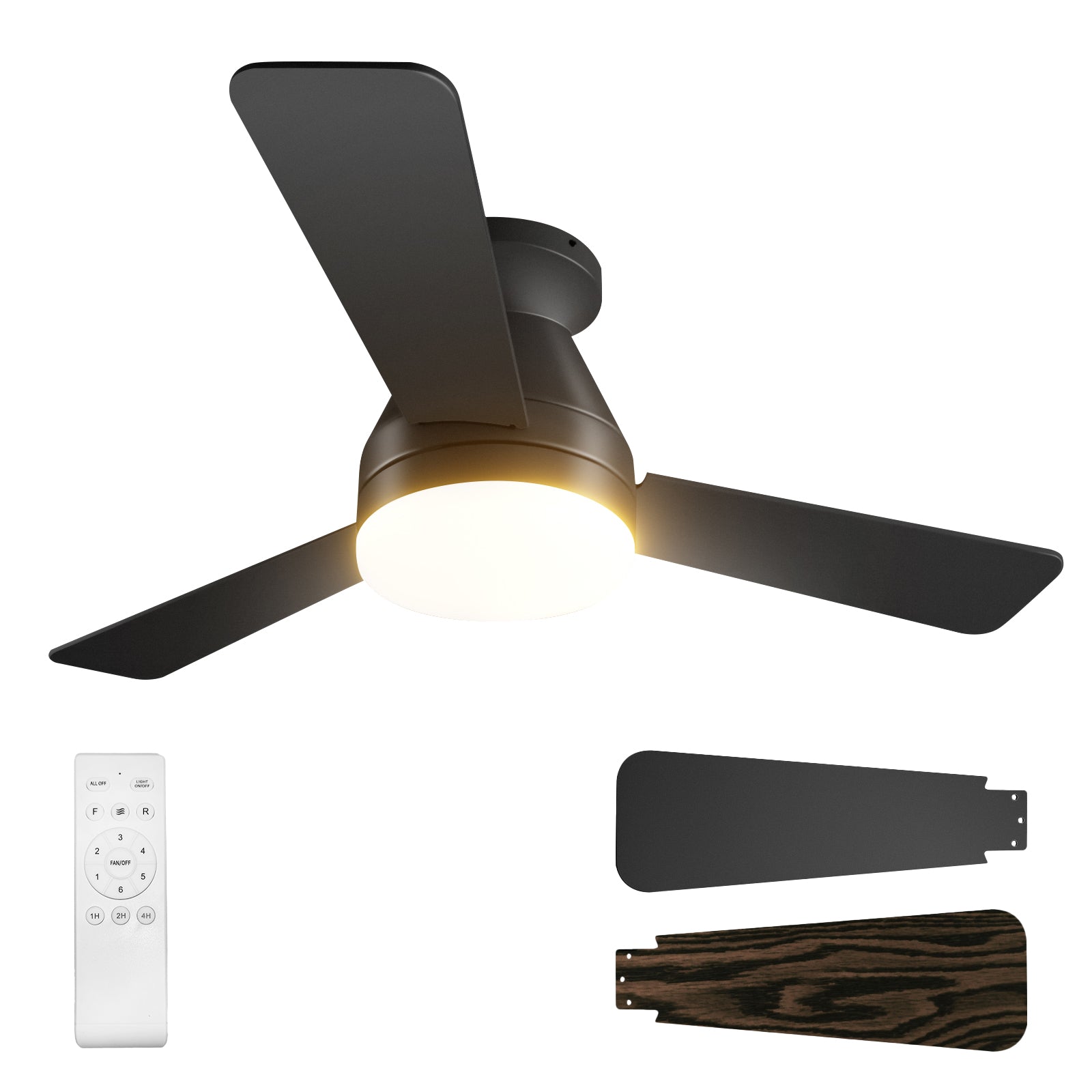 36/42" Low Profile Ceiling Fan with Light-Black by USOR - Australian Ceiling Fan Store