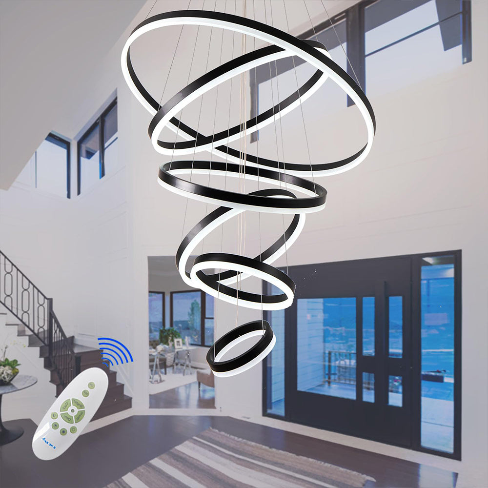 Modern Black&White 5/6 Rings Chandelier by USOR - Australian Chandelier Store