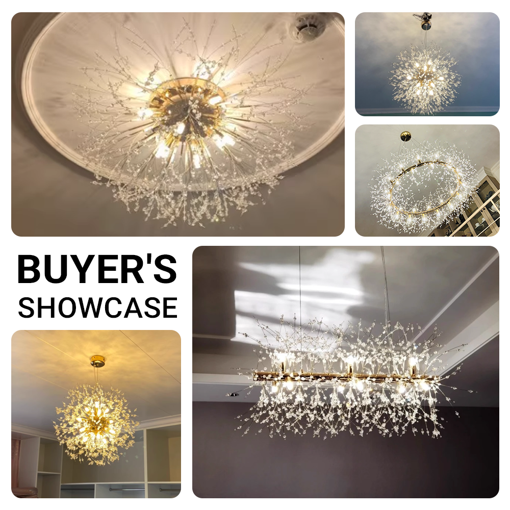 Modern Firework Chandelier 12 Lights 3 Colors Dandelion Pendant CL-FWS