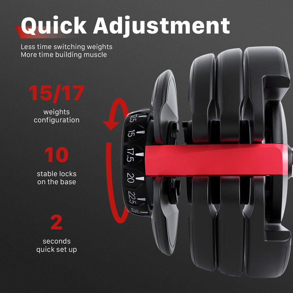 48kg/80kg Adjustable Dumbbells Set Weight Plates Home Gym Fitness Exercise