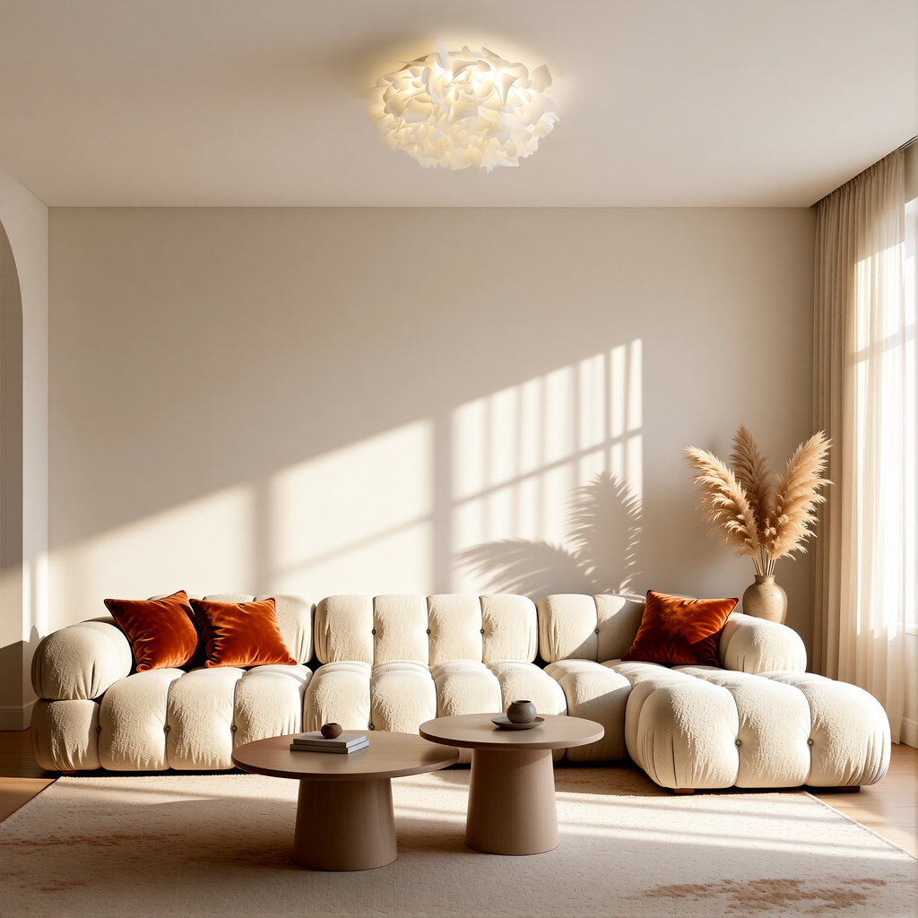 72cm Cream Cloud Petal LED Ceiling Light Modern Minimalist Chandelier CL-CFL72