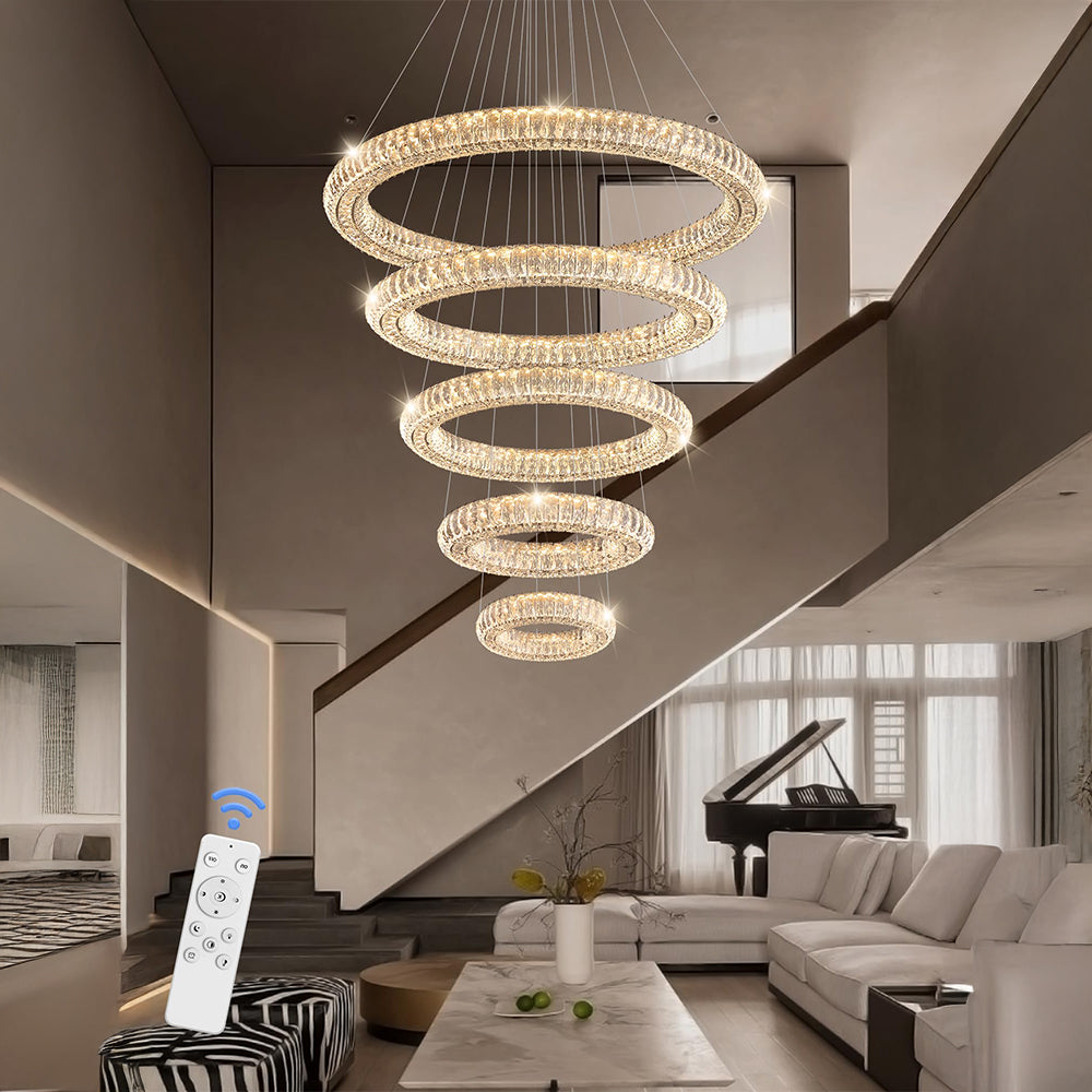 Modern 5 Rings Crystal Chandelier by USOR - Australian Chandelier Store