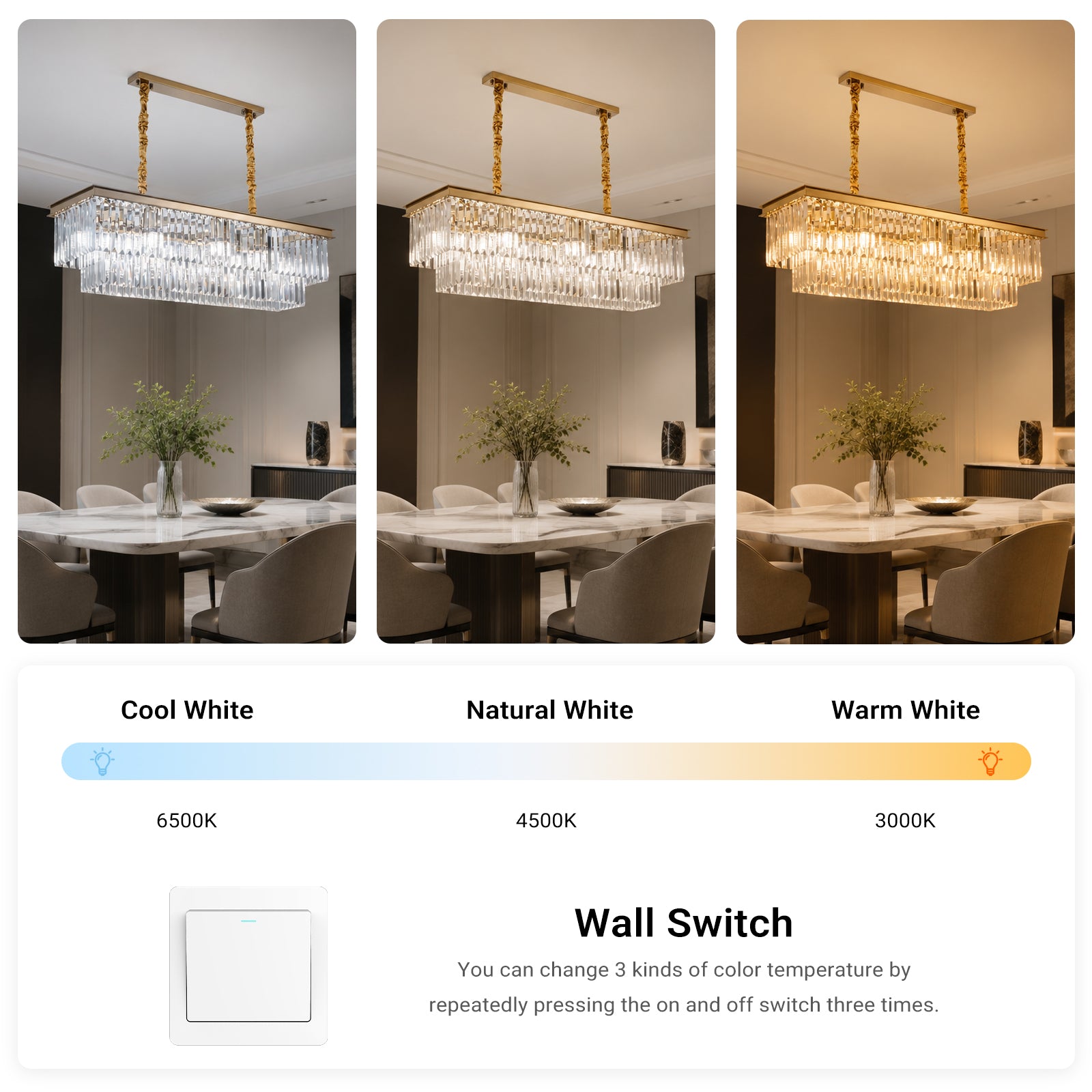 Luxury Crystal Strip Chandelier Golden Ceiling Light Lamp LED CL-CSCGO