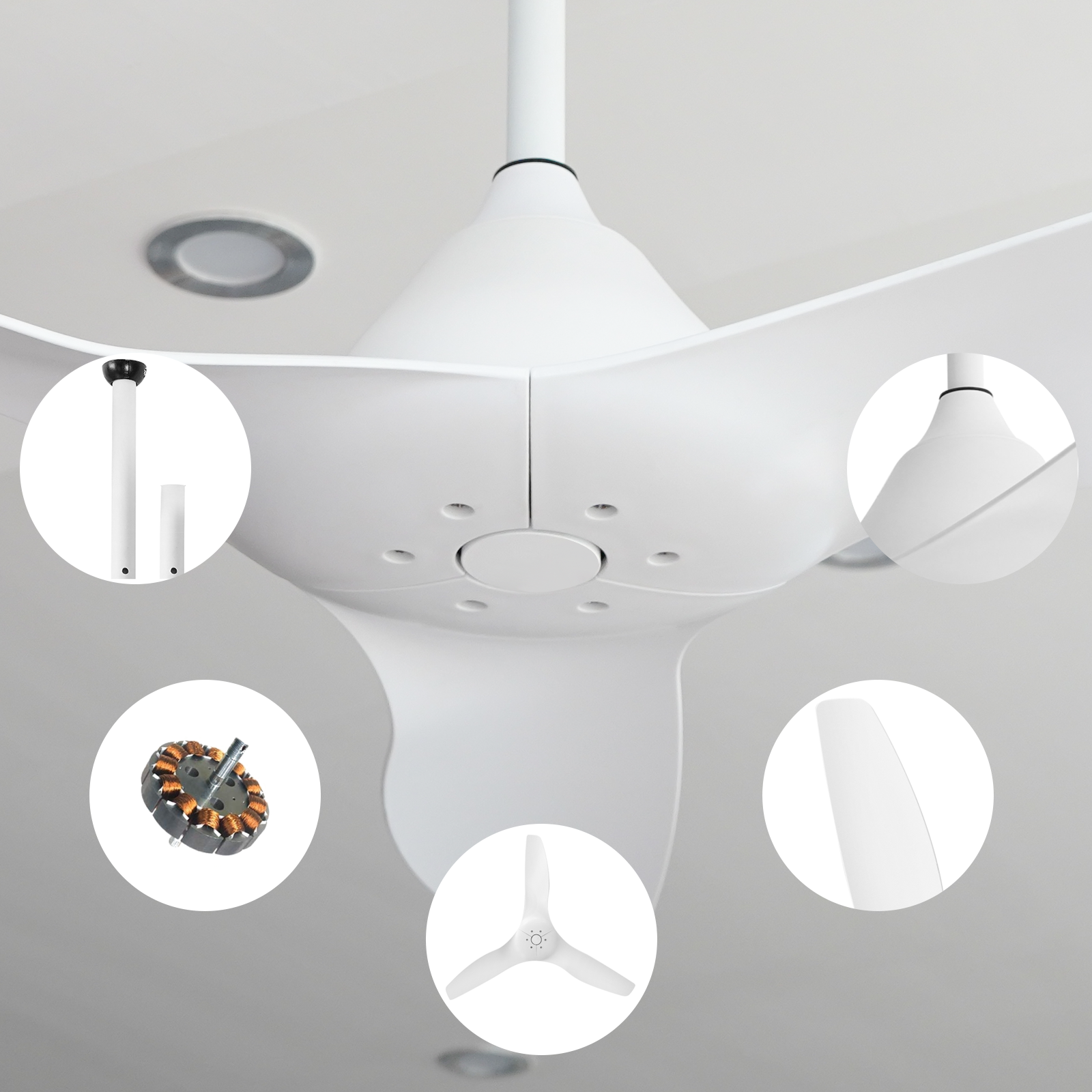 52'' Pure White Ceiling Fan by USOR - Australian Ceiling Fan Store