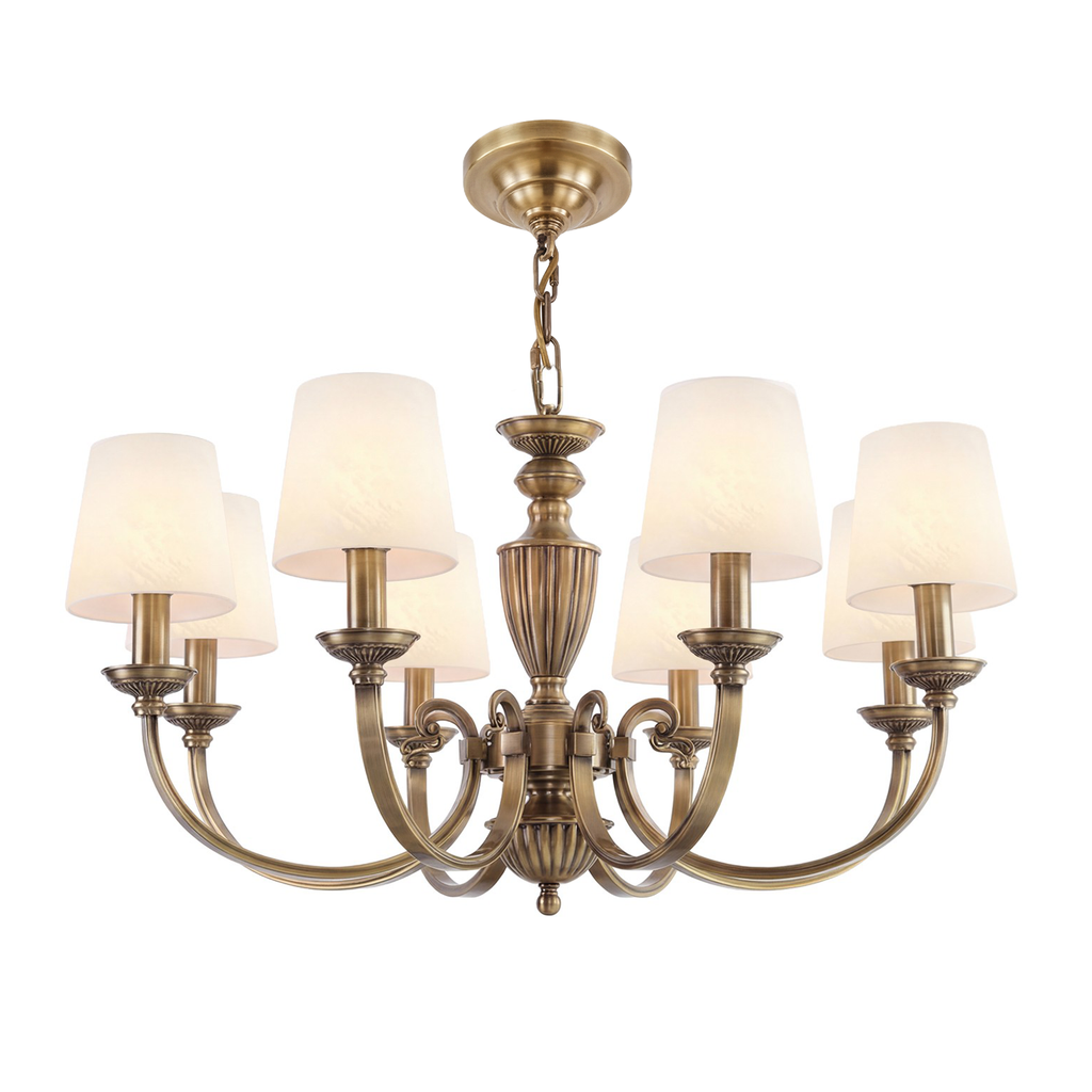 Solid Brass 8 Light Chandelier Antique Brass Pendant Lighting CL-VBC8