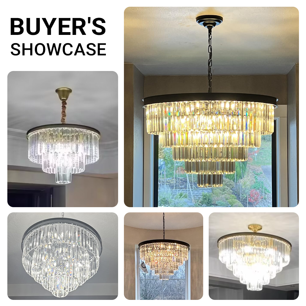 16Lights Crystal Chandelier K9 Golden Luxury Light 3 Colors CL-CAKELB