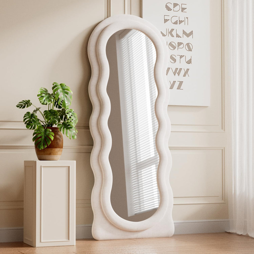 160x60cm Elegance Curvy Full Length Mirror White Floor Mirror Squiggle Full Body