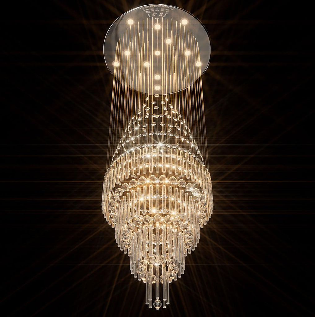 High Ceiling Crystal Raindrop Chandelier by USOR - Australian Chandelier Store