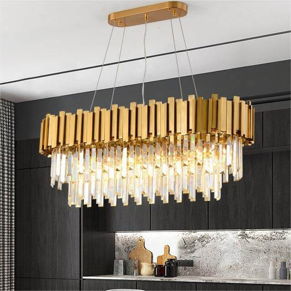 Luxury Crystal Strip Chandelier-Gold by USOR - Australian Chandelier Store