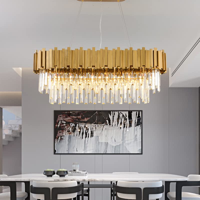 Luxury Crystal Strip Chandelier-Gold by USOR - Australian Chandelier Store