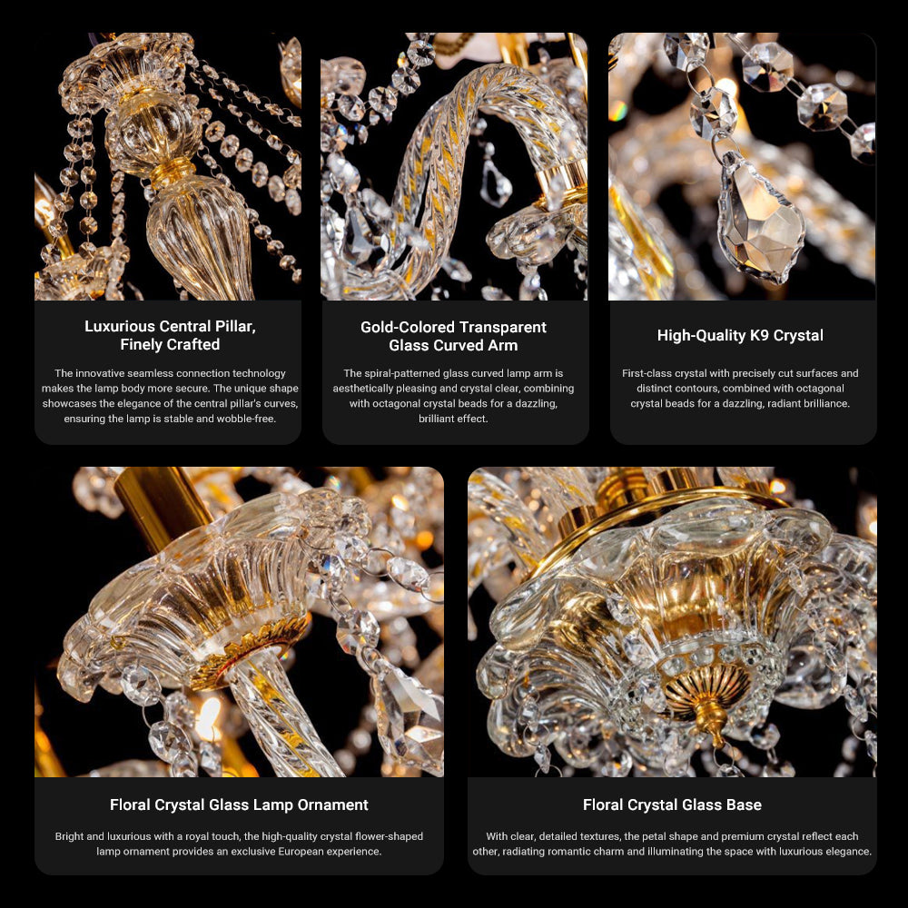 8 Lights Crystal Chandelier by USOR - Australian Chandelier Store