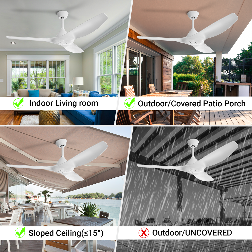 52'' Pure White Ceiling Fan by USOR - Australian Ceiling Fan Store