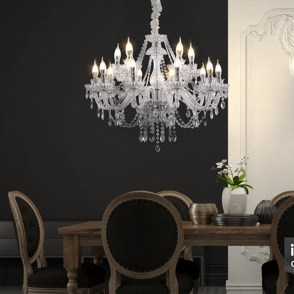 15 Lights Crystal Chandelier Large Ceiling Pendant Light CL-WCC15