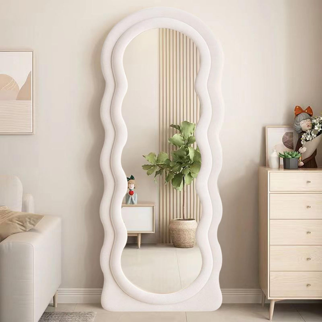 160x60cm Elegance Curvy Full Length Mirror White Floor Mirror Squiggle Full Body