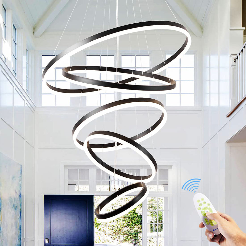 Modern Black&White 5/6 Rings Chandelier by USOR - Australian Chandelier Store