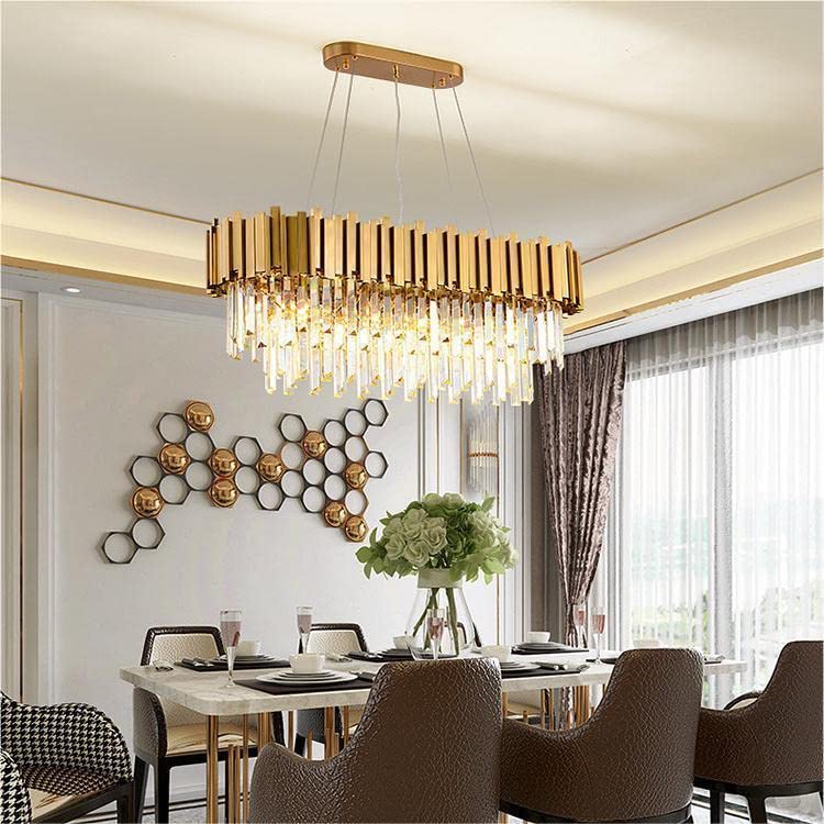 Luxury Crystal Strip Chandelier-Gold by USOR - Australian Chandelier Store