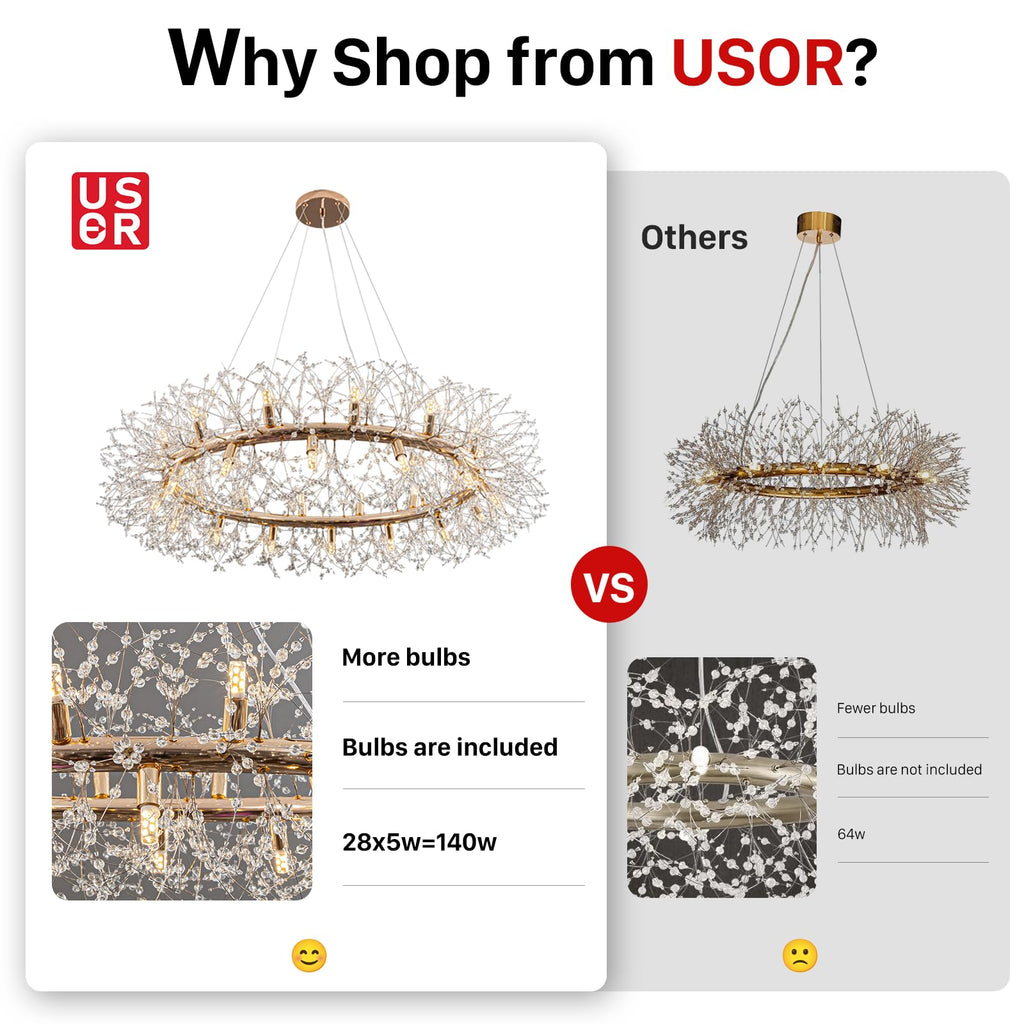 20-Light Modern Firework Crystal Chandelier by USOR - Australian Chandelier Store