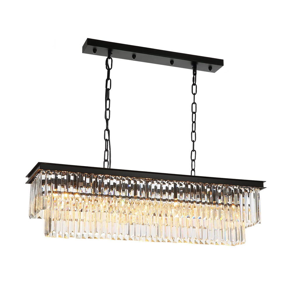 Luxury Crystal Strip Chandelier-Black by USOR - Australian Chandelier Store