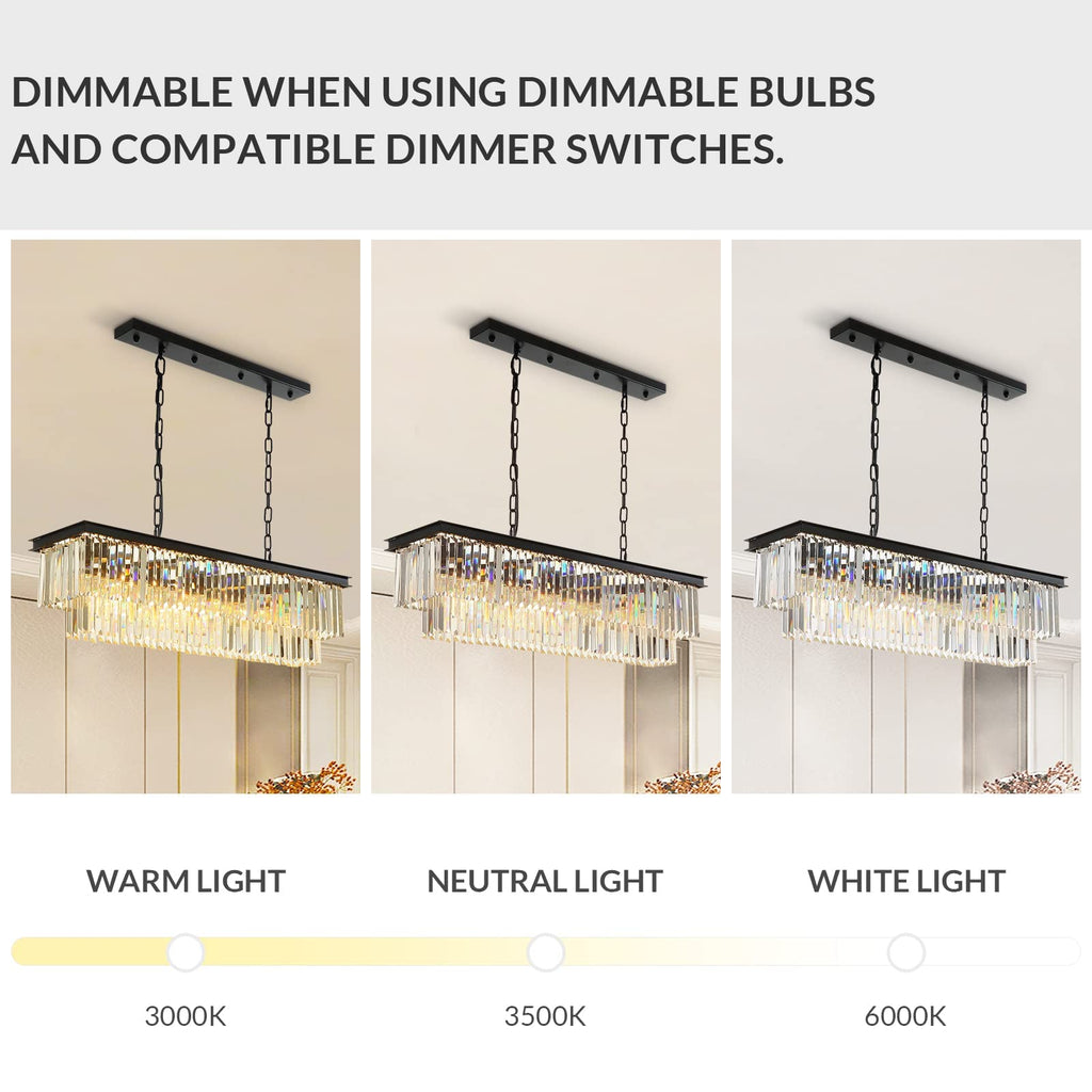 Luxury Crystal Strip Chandelier-Black by USOR - Australian Chandelier Store