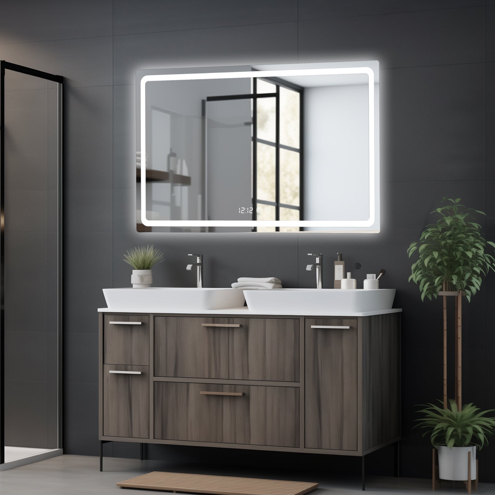 Dimmable Backlit Anti-Fog Bathroom Mirror by USOR - Australian Furniture & Homeware Store