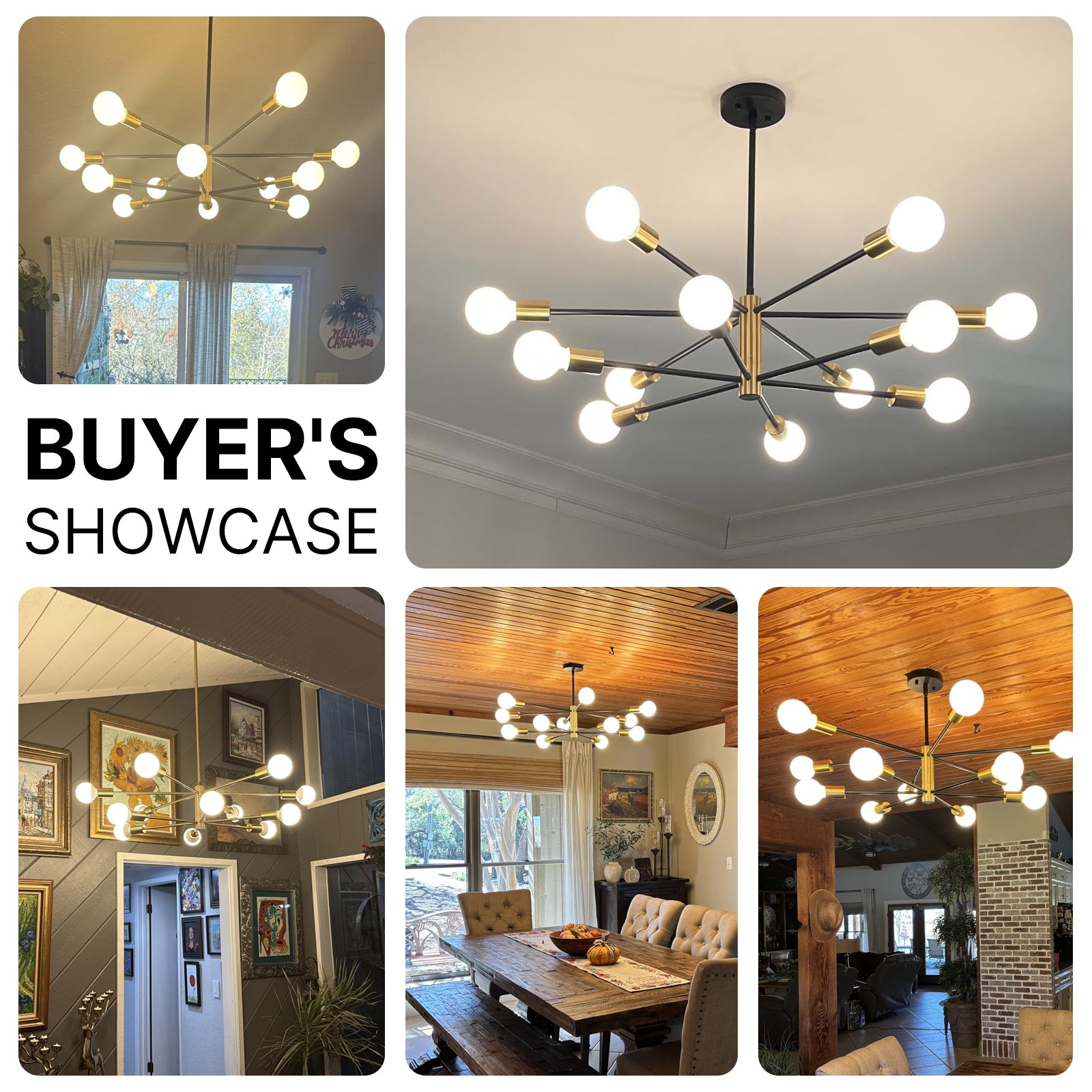 Sputnik Chandelier 8 Light Modern Pendant 3 Color Ceiling Light CL-HWGC8