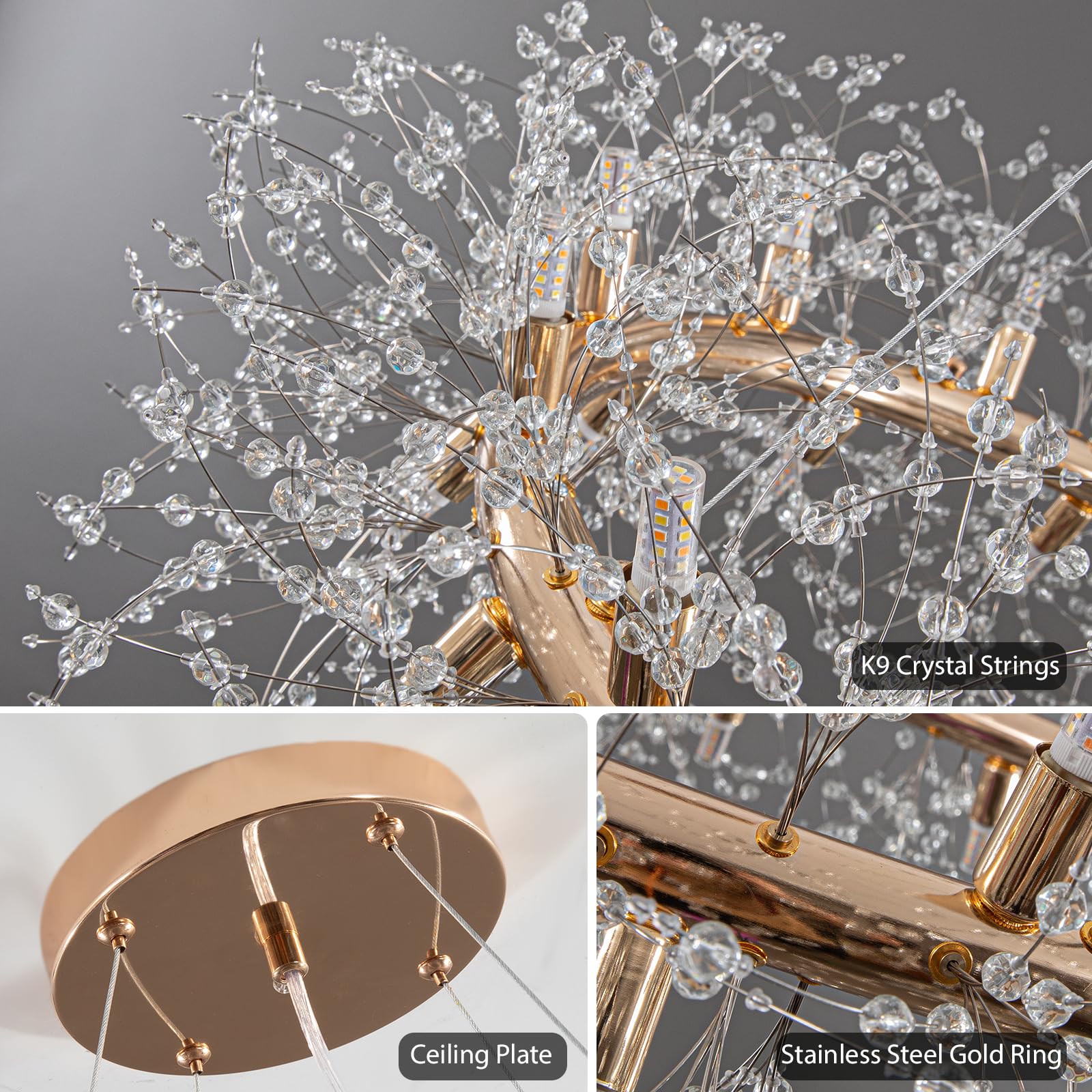 20-Light Modern Firework Crystal Chandelier by USOR - Australian Chandelier Store