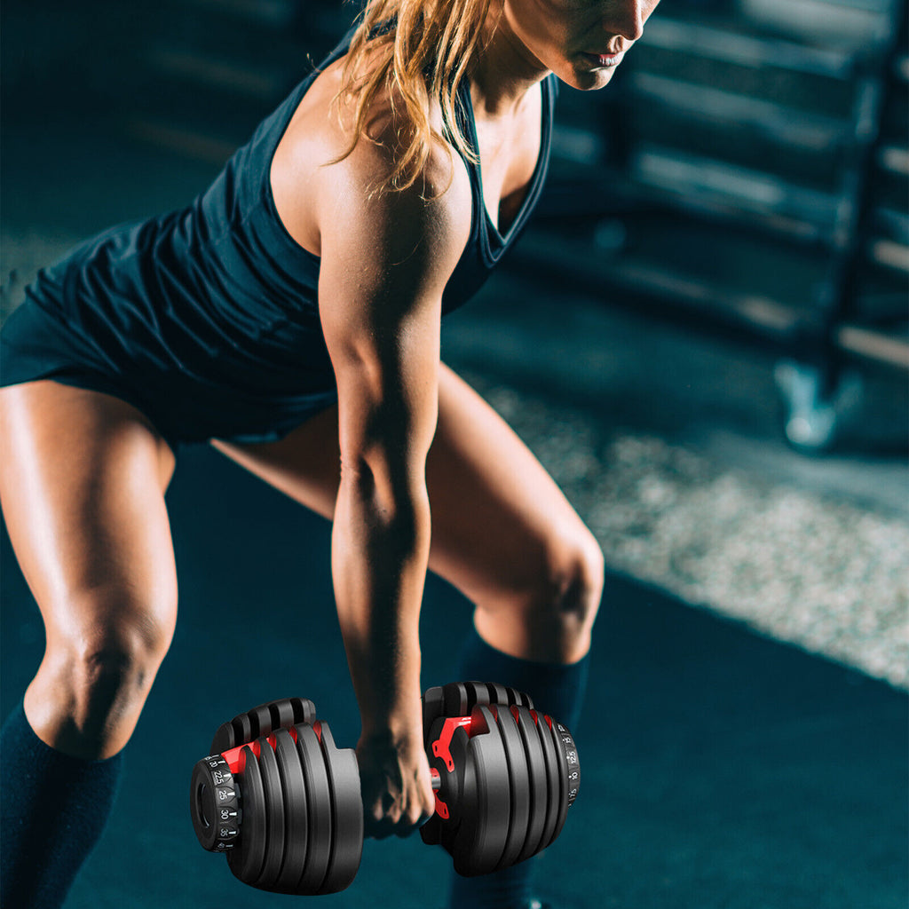 48kg/80kg Adjustable Dumbbells Set Weight Plates Home Gym Fitness Exercise