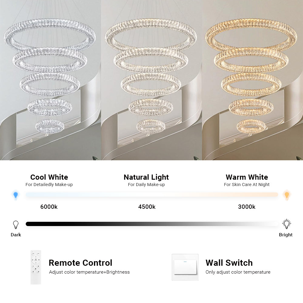 Modern 5 Rings Crystal Chandelier by USOR - Australian Chandelier Store