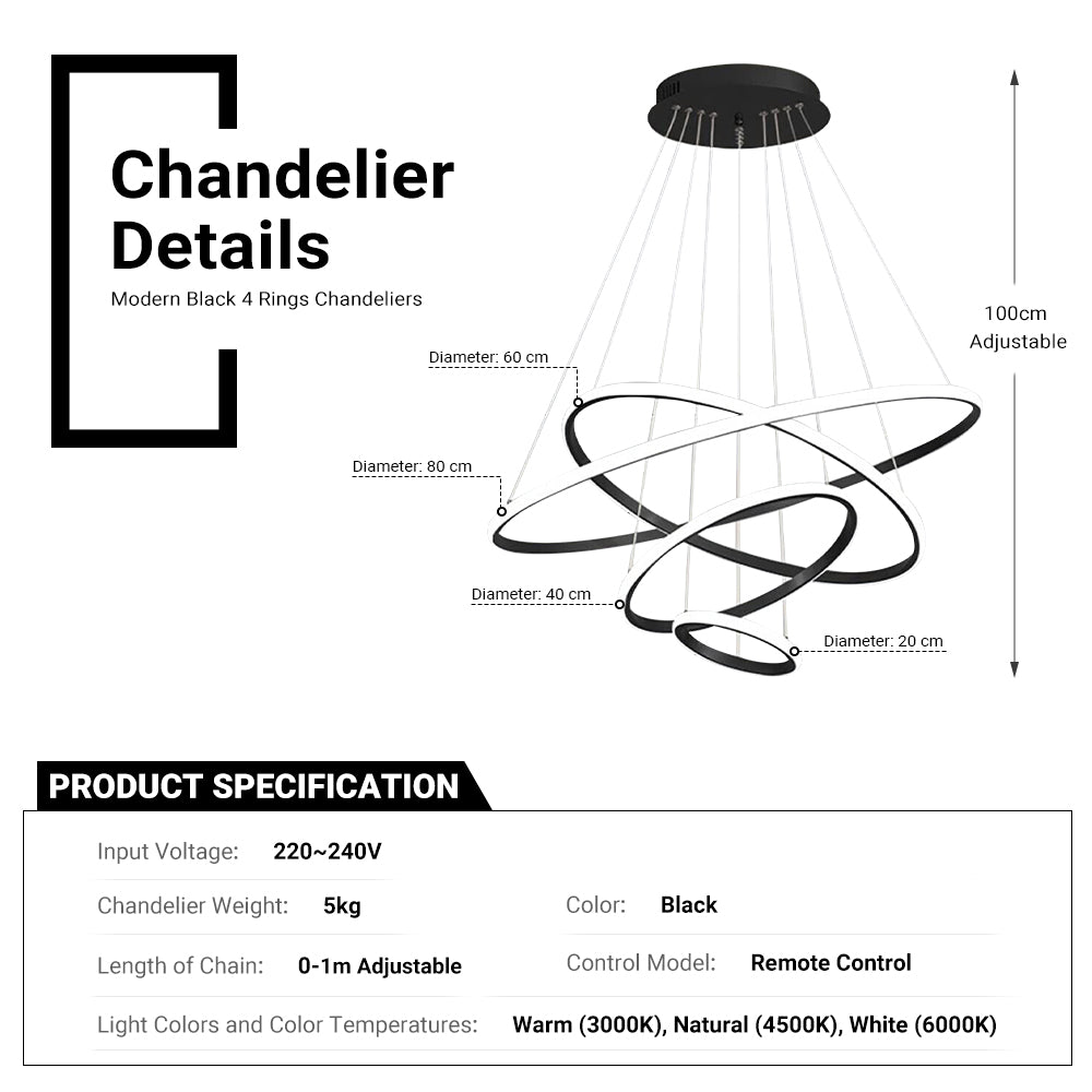 4 Rings Crystal Chandelier by USOR - Australian Chandelier Store
